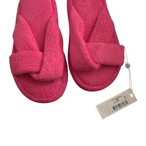 Cozy Pink Terry Cloth Slippers